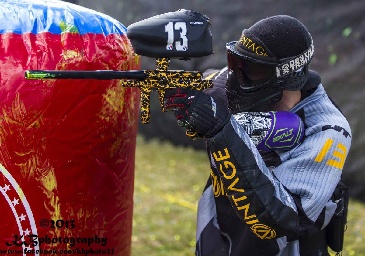 Tony, 13 on his hopper and sleeve, holds the edge of an inflatable at CPX Sports in April 2013.