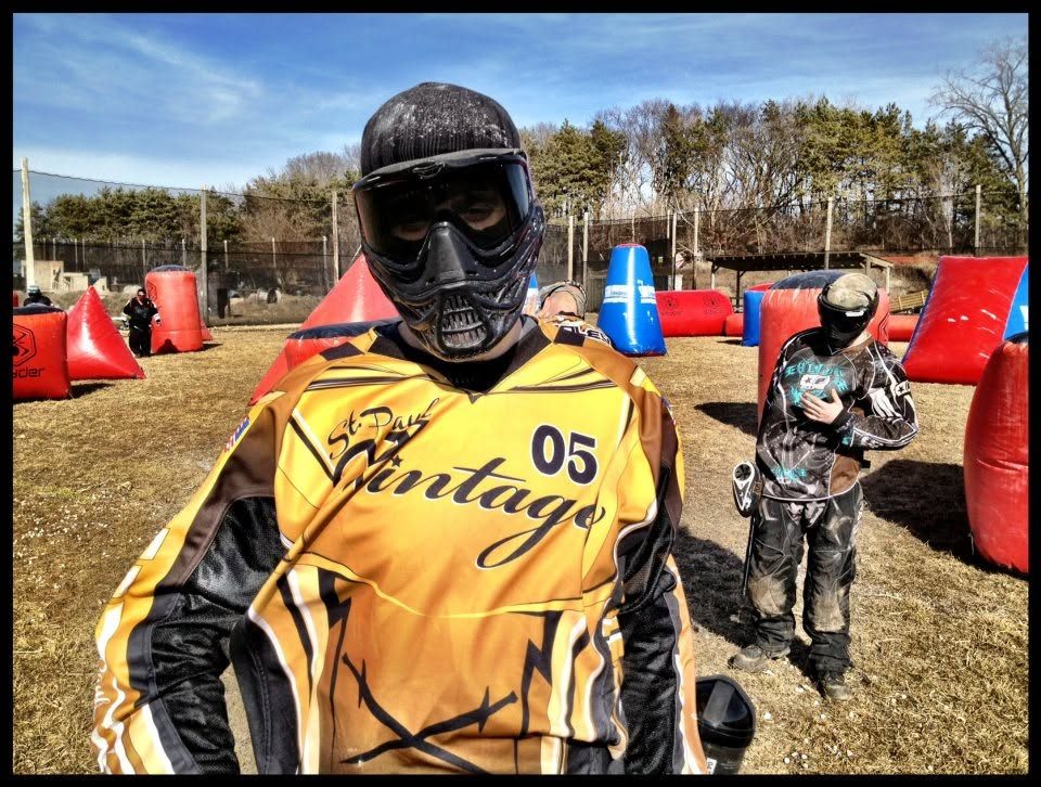 Tony stands on the Thunderdome in the gold St. Paul Vintage 05, his first Vintage jersey, March 2012.