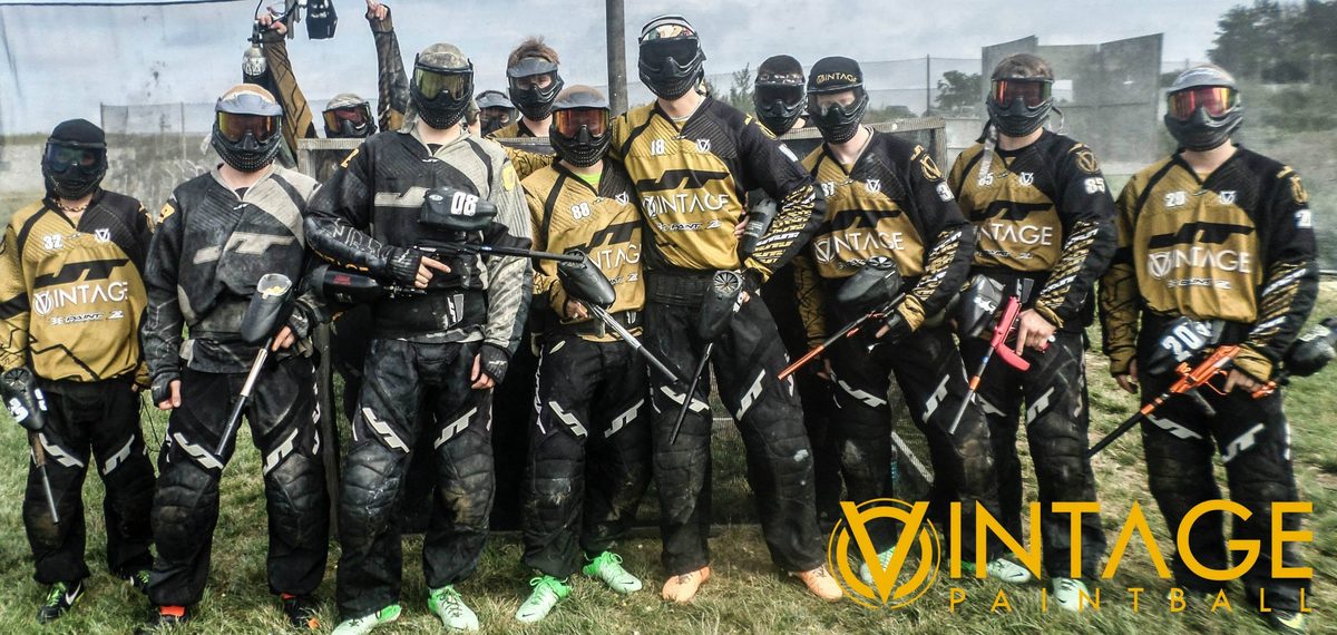 Tony with the Team Vintage squad in black and gold at the park, August 2014.